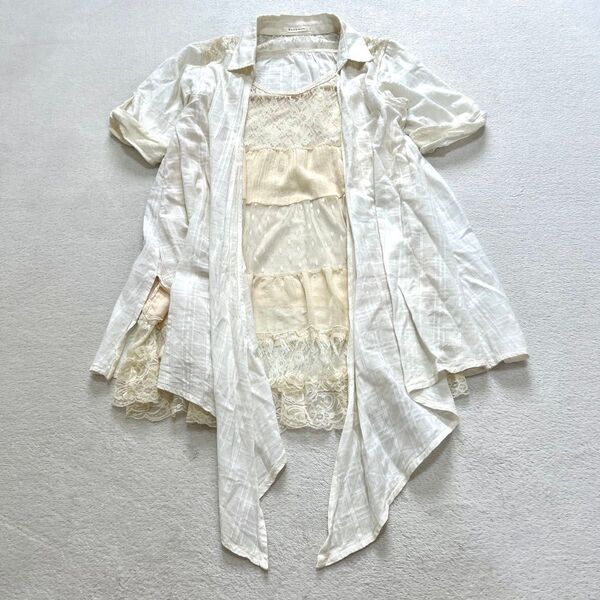 axes femme アクシーズファム 半袖シャツ ブラウス トップス Mサイズ