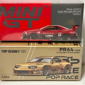 MINI GT & POP RACE (2点) LB-ER34 SKYLINE & GT300 SUPRA