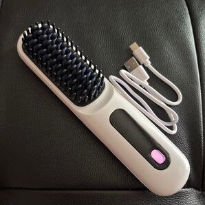コードレス ブラシ型ヘアアイロン ホワイト