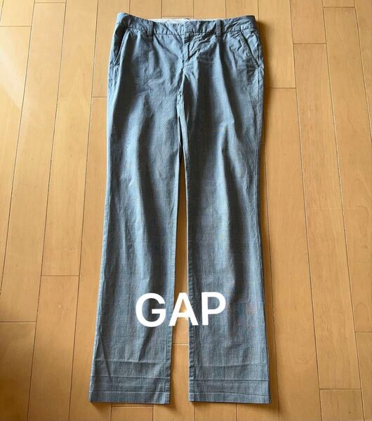GAP ギャップ グレー スラックス ストレートレッグ(6)…L パンツ ストレッチ