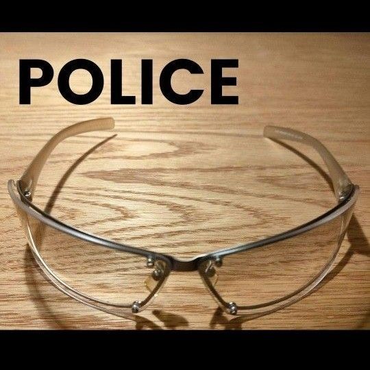 【POLICE】 サングラス クリア メガネ UVカット