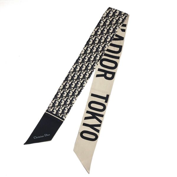 ChristianDior クリスチャンディオール ミッツァ トロッター J`ADIOR シルク100% リボンスカーフ