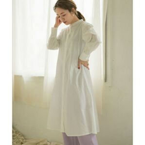 URBAN RESEARCH 長袖ワンピース Aラインシャツワンピース 長袖 白 F