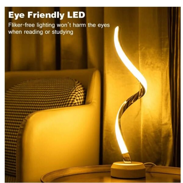 目に優しいLEDテーブルライト スワールデザイン
