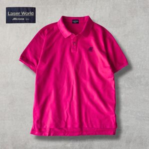 【Mizuno Laser World】ポロシャツ 半袖 スポーツ ピンク LL