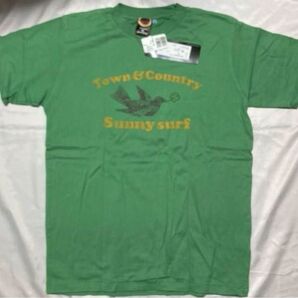 半額送料込! 廃番! T&C タウンアンドカントリー Tシャツ M グリーン SUNNY SURF デッドストック 未使用