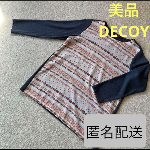 美品★大きいサイズ DECOY デコイ 大きいサイズ レディース ミセス トップス カットソー チュニック L ペイズリー柄