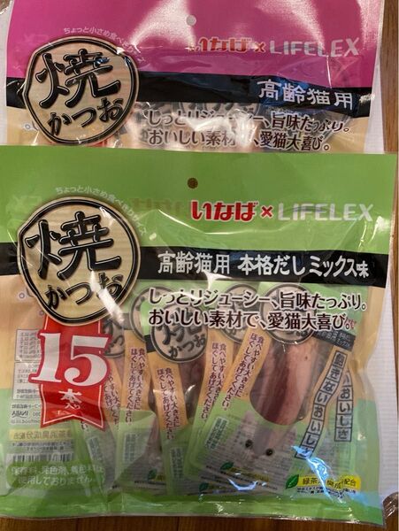 いなば高齢猫用 焼きかつお2種 計30本