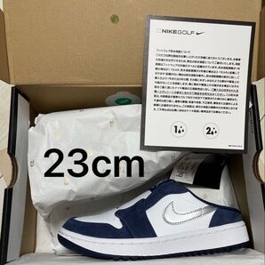 【新品 未使用】NIKE ジョーダン Golf ミッドナイトネイビー エアジョーダン1 ミュール ネイビー ゴルフ 23cm 希少