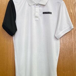メンズ★Calvin Klein golf★ポロシャツ M 白/黒 中古品