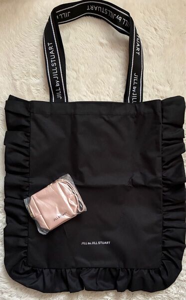 6月号付録JILL by JILL STUART フリル付きトートバッグ&ストラップ付きポーチ2点セット