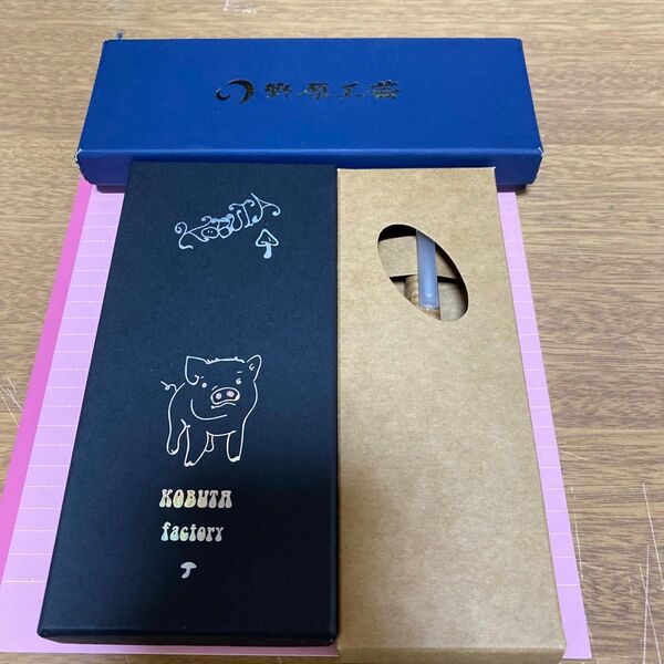 KATO201 木軸シャーペン こぶた工房空箱 野原工芸空箱