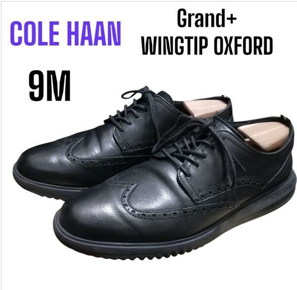 COLE HAAN レザー 9M グランド+ ウイングチップ オックスフォード