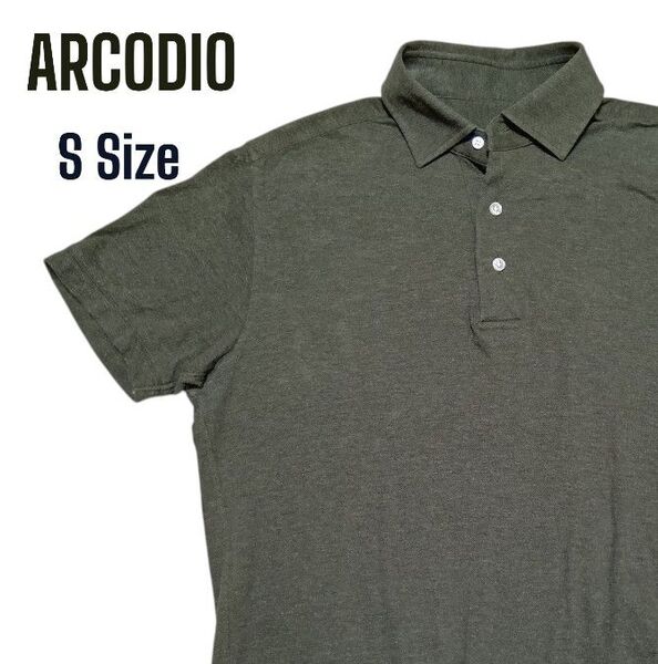 アルコディオ ARCODIO ポロシャツ Sサイズ グリーン 天然貝ボタン 半袖ポロシャツ