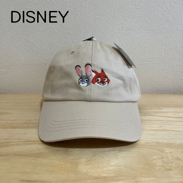 Disney ディズニー ZOOTOPIA ズートピア ジュディ ニック 帽子 キャップ 刺繍 ベージュ 新品未使用 タグ付き