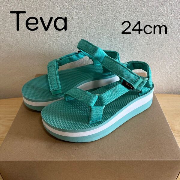 Teva テバ サンダル 厚底サンダル スポーツサンダルミントグリーン 24cm