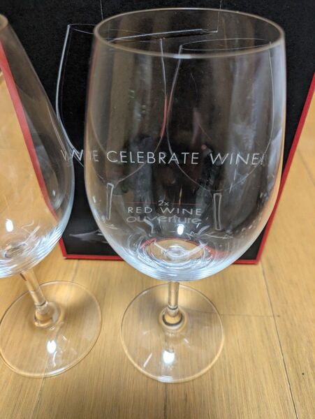 ワイングラス 2個セット ロゴ入り オシャレ クリア WE CELEBRATE WINE RED WINE