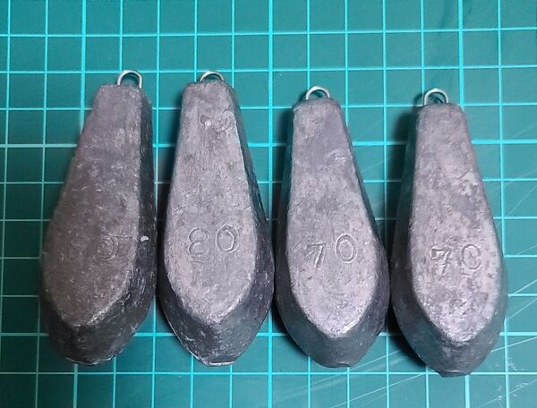 オモリ 4個セット 70号 80号 各2セット