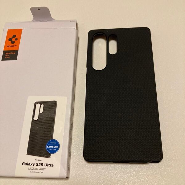 Spigen Galaxy S25 Ultra ケース 耐衝撃 薄型 リキッド・エアー ACS08953 (マット・ブラック)