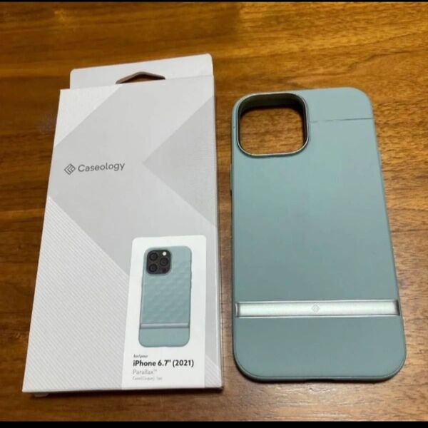 Caseology iPhone 13 Pro Max ケース TPU ソフト 3D ハニカム パララックス - セージグリーン
