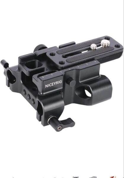 NICEYRIG 汎用ベースプレート クイックリリースカメラプレート 15mmロッドクランプ付き ー545