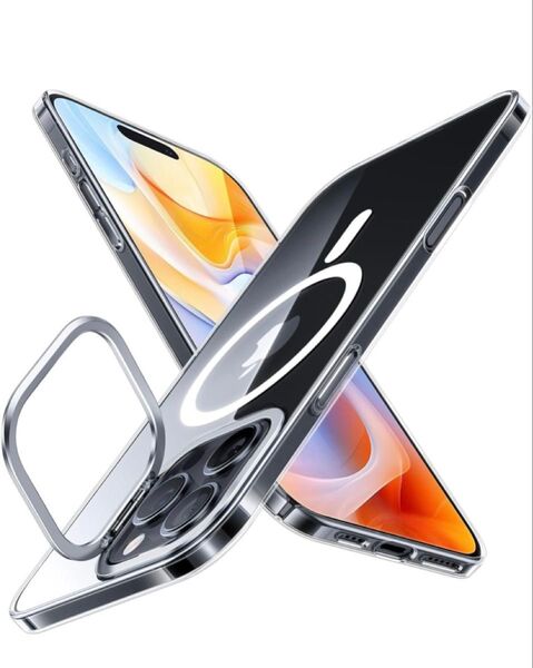 TORRAS iPhone 16 Pro Max 用ケース 隠しスタンド「Originfit-Mag Lstand」 クリア