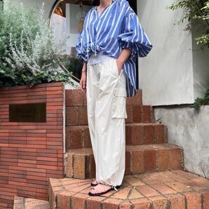 VERMEIL par ienaコットンチンツワイドカーゴパンツ ナチュラル