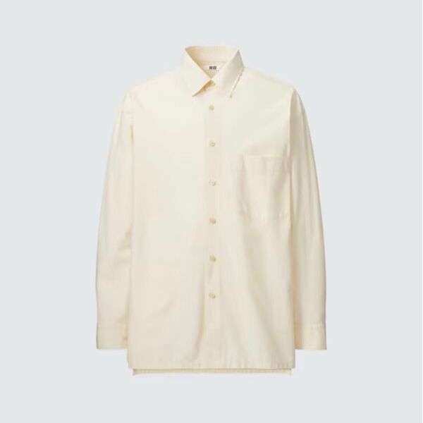 ブロードオーバーサイズシャツ 長袖 L UNIQLOu ユニクロu ユニクロユー