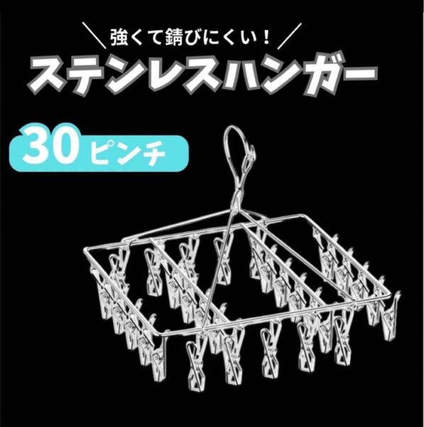 お得★ 残り一点★ 便利グッズ ピンチハンガー 30ピンチ ハンガー ステンレス 洗濯グッズ