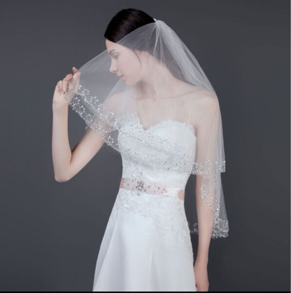 ウェディング ベール ロング マリア 白 コスプレ 結婚式 60〜80cm