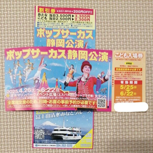 ポップサーカス静岡公演こども入場券 入場割引券