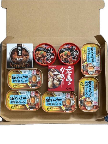 【缶詰9個セット】焼さんま大根おろし・広島のかき・缶つまあさり・やきとりたれ ローリングストック/宅飲みおつまみ 備蓄