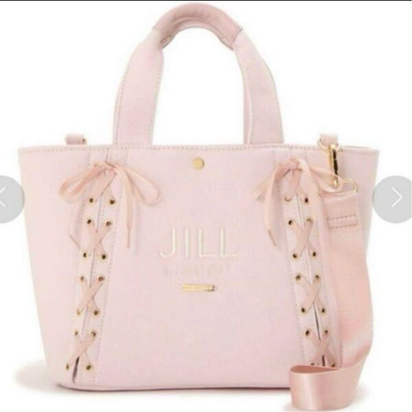 JILL by JILL STUART レースアップトート 小 ピンク ショルダーバッグ キャンバス