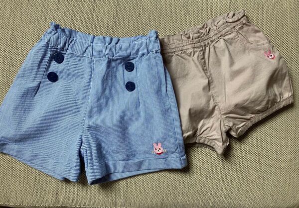 ミキハウス ホットビスケッツ ショートパンツ 2枚セット 80サイズ