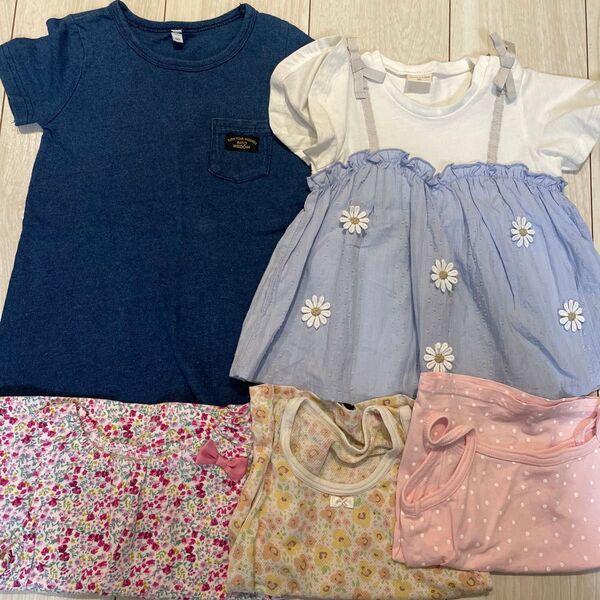 価格の相談大歓迎! 女の子 夏服 3点セット 肌着2点おまけ まとめ売り トップス ワンピース