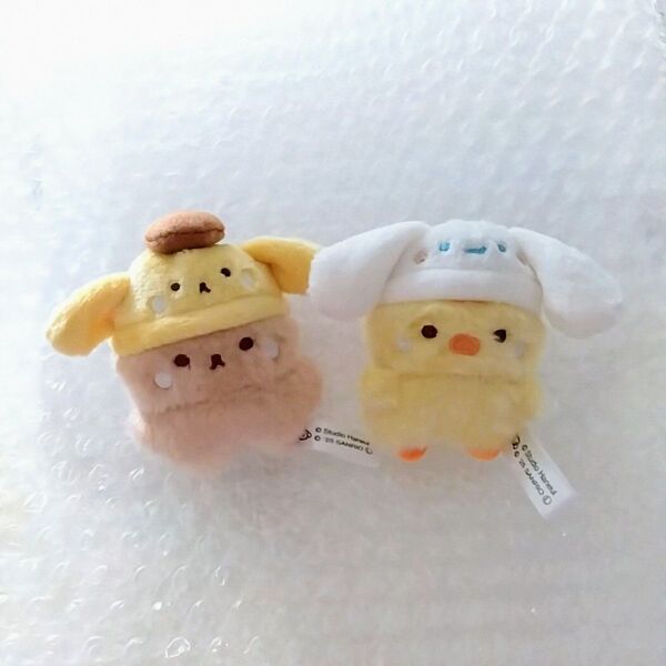 スタジオハヌル×サンリオキャラクターズ ふわふわぬいぐるみ 2種類 袋未開封の新品 カプセルトイ ガチャ ボールチェーン付き