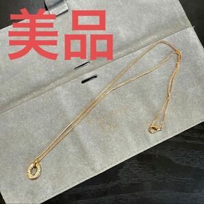 Christian Dior クリスチャンディオール ラインストーン付きオーバルモチーフネックレス ゴールドカラー ビンテージ美品