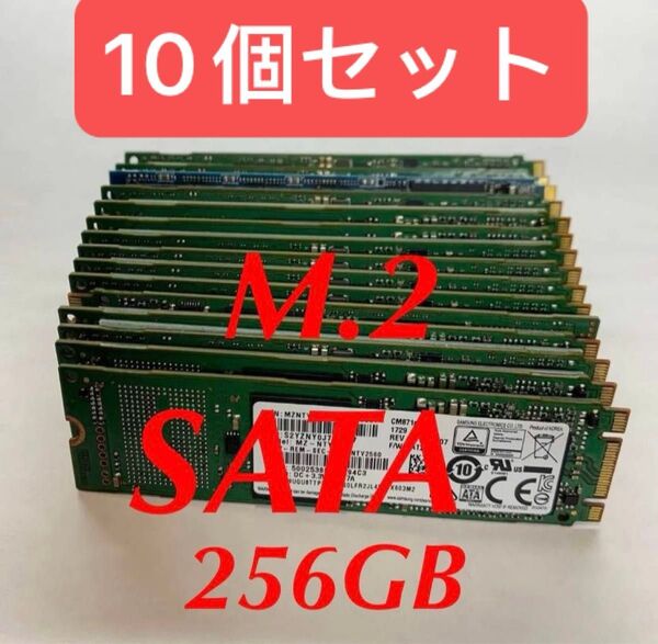 10個セットM.2 SATA SSD 256GB/ 10個セット / データ消去済み/ 正常判定確認済み 保証付き 美品