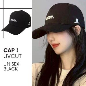 キャップ 帽子 日焼け対策 深め つば広 カジュアル 韓国 ベースボール 小顔 ストリート ブラック 黒