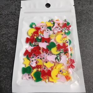 ネイルパーツ プラパーツ キャラクター デコパーツ ハンドメイド y2k レジン 平成女児 在庫処分 セール 約100個