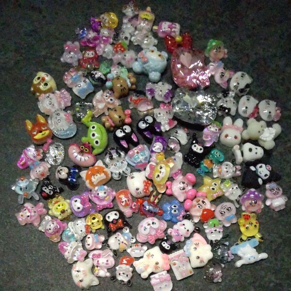 【63】ネイルパーツ プラパーツ キャラクター デコパーツ ハンドメイド y2k レジン 平成女児 在庫処分 セール 約100個