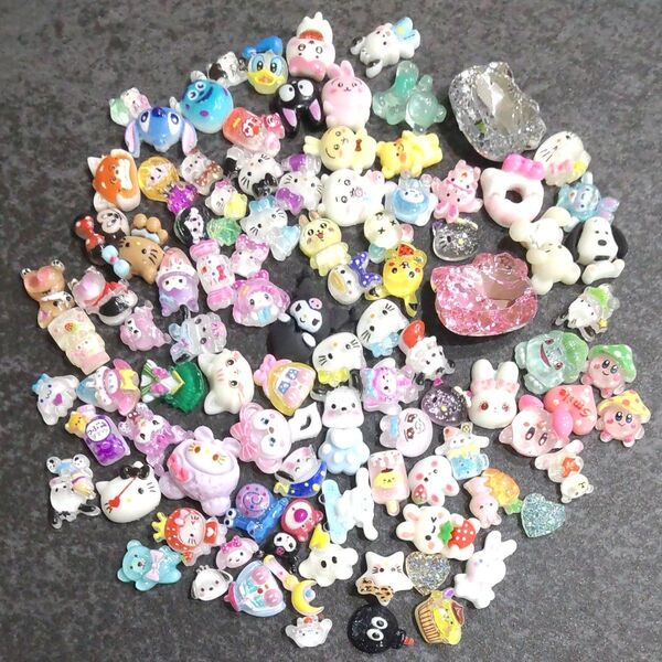 【95】ネイルパーツ プラパーツ キャラクター デコパーツ ハンドメイド y2k レジン 平成女児 在庫処分 セール 約100個
