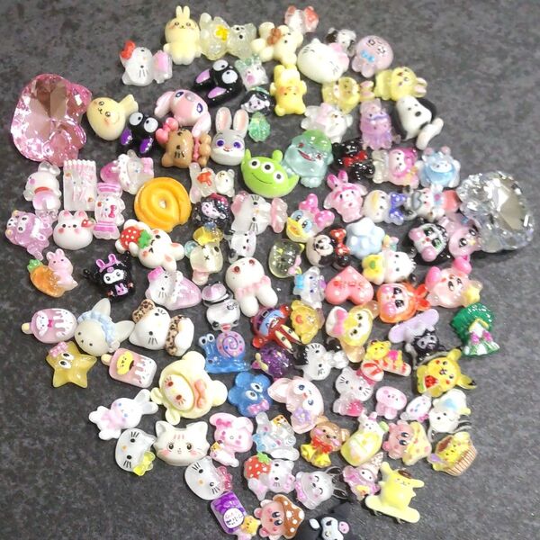 【99】ネイルパーツ プラパーツ キャラクター デコパーツ ハンドメイド y2k レジン 平成女児 在庫処分 セール 約100個