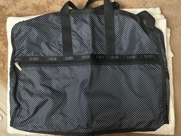 レスポートサック ボストンバッグ ドット柄 黒 ブラック系