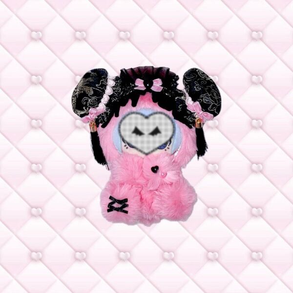 ぬい服 11~12cm チャイナ ピンク 黒