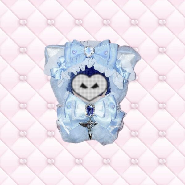 ぬい服 着ぐるみ 11~12cm ねこ 水色 白