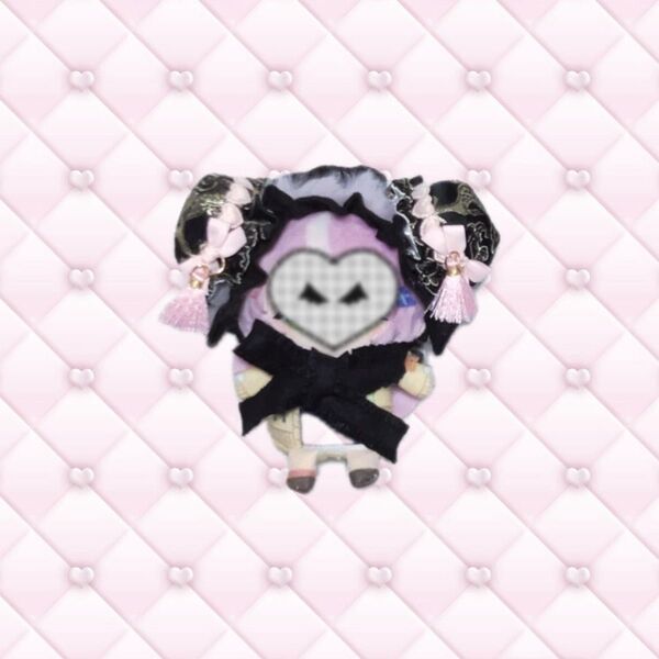 ぬい服 ヘッドドレス チャイナ 黒 ピンク