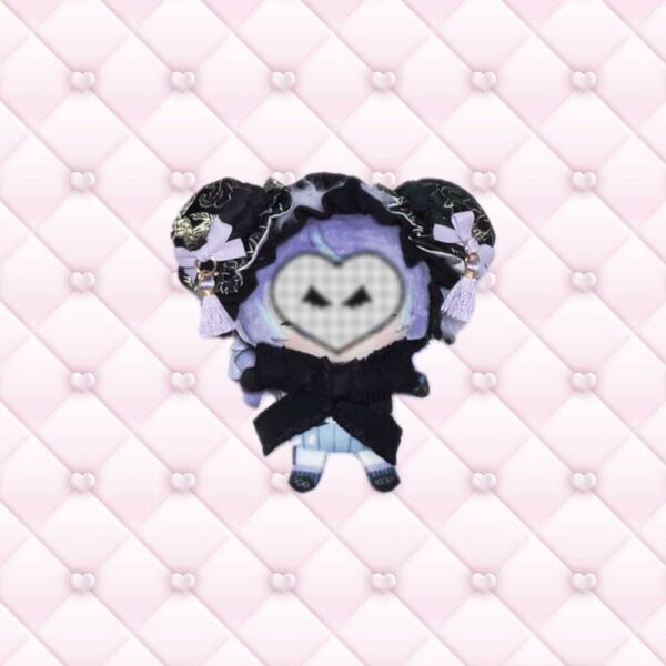 ぬい服 ヘッドドレス チャイナ 黒 ラベンダー