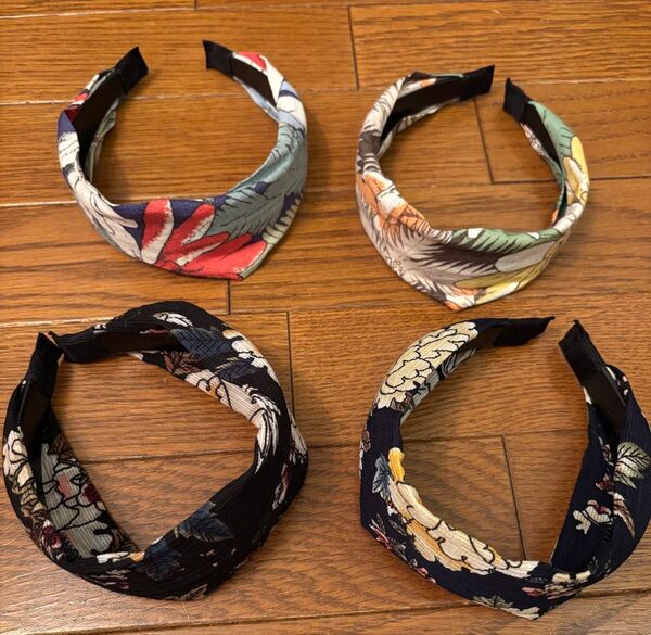 花柄 ボタニカル カチューシャ4点セット