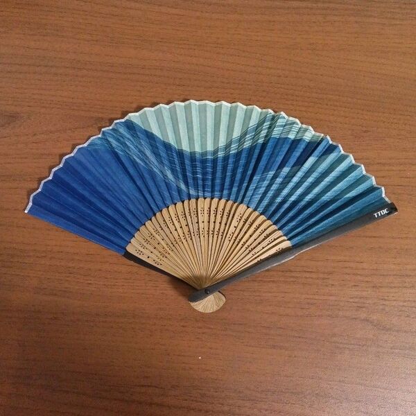 扇子 和風 青系 企業ノベルティ 非売品